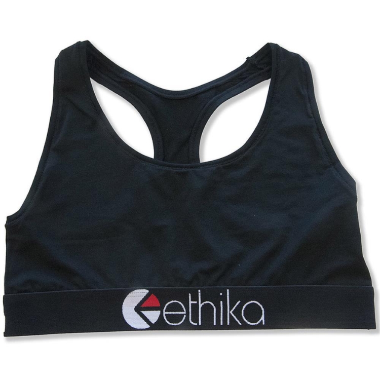 Ethika Solid Women\'s Sports Bra Black | AB0534961