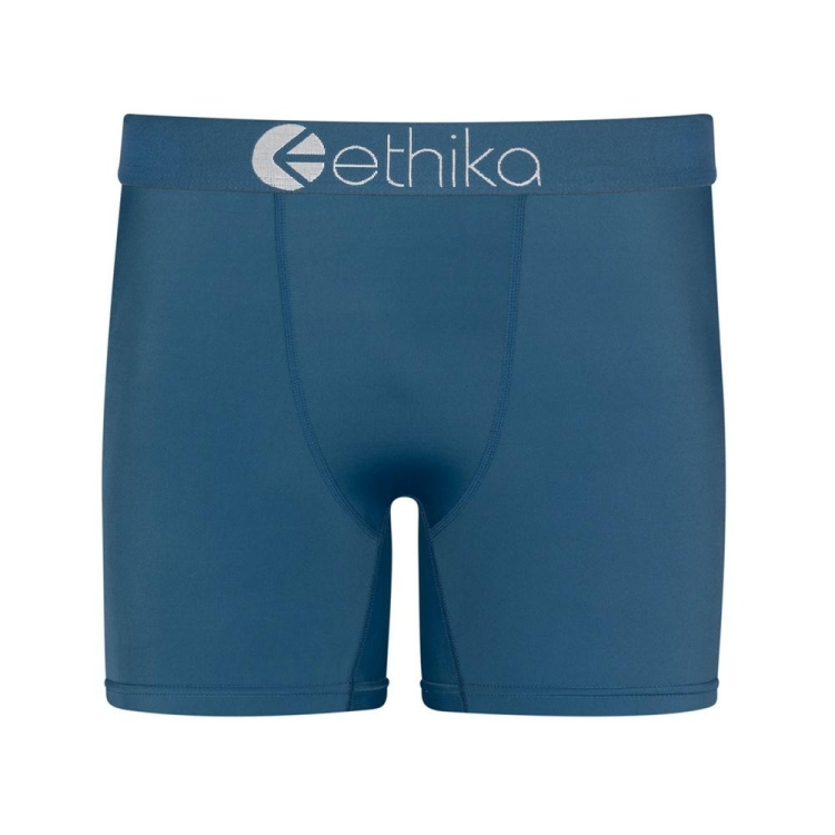 Ethika SubZero Lake Men's Mid Boxers Blue | ZX9417532