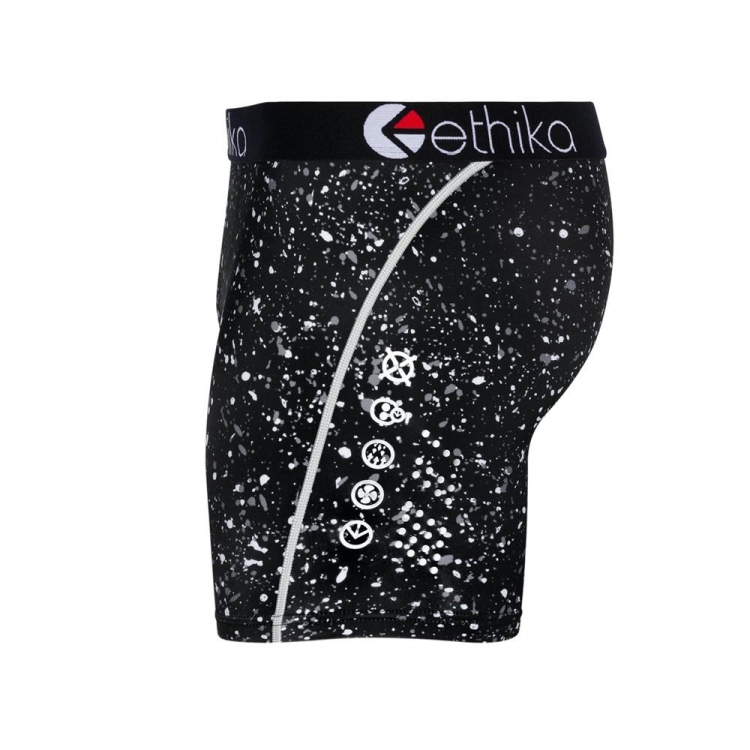 Ethika SubZero Oreo Men\'s Mid Boxers Black | DH2879614