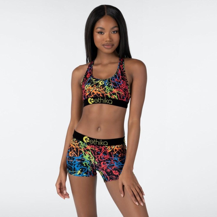 Ethika SubZero Steady Drippin Women's Sports Bra Multicolor | VF7845096