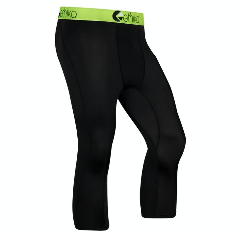 Ethika Subzero 3/4 Men's Tight Black Green | EJ7369420