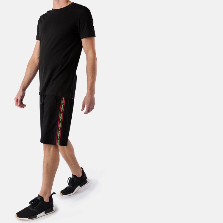 Ethika Taped Leg Men's Shorts Black | HW2159870