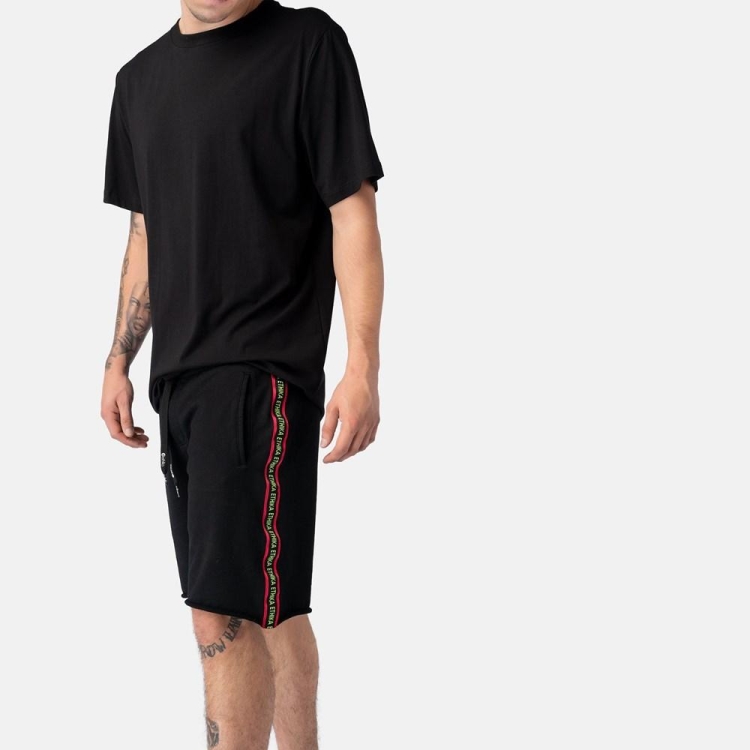 Ethika Taped Leg Men's Shorts Black | HW2159870