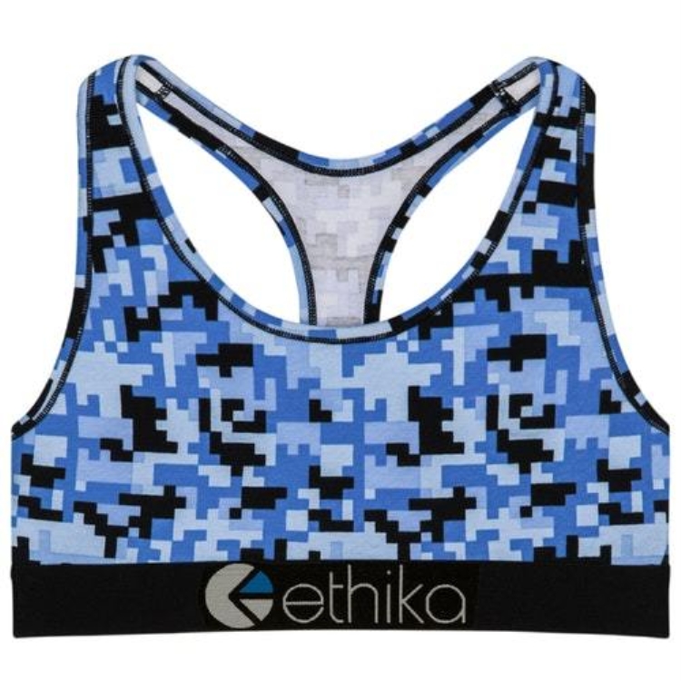 Ethika Troops Women\'s Sports Bra Blue | QE6391078