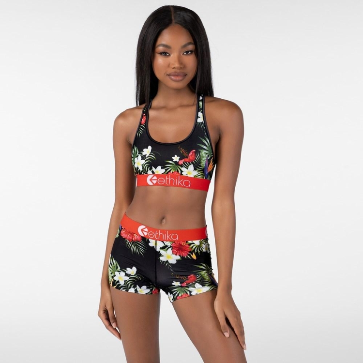 Ethika Tropical Sunset Women's Sports Bra Black | GZ6457309