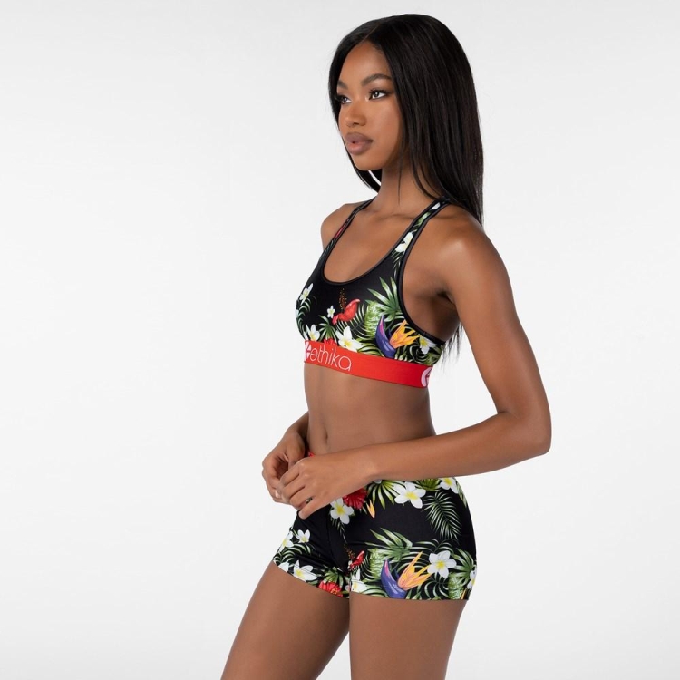 Ethika Tropical Sunset Women's Sports Bra Black | GZ6457309