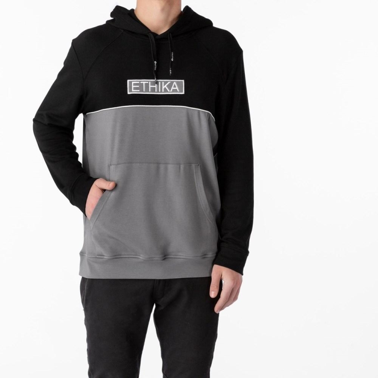 Ethika Two Tone Men's Hoodies Black Grey | SA2546179