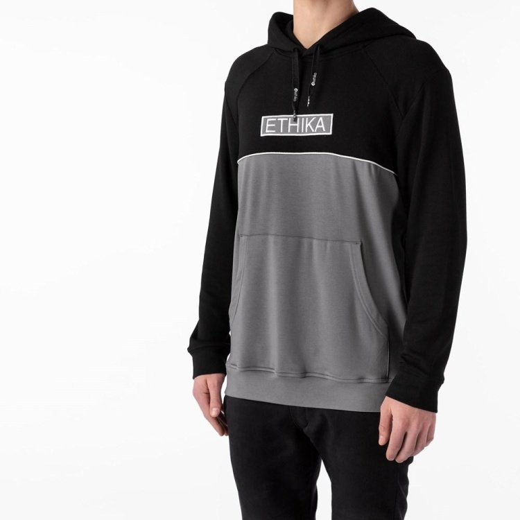 Ethika Two Tone Men's Hoodies Black Grey | SA2546179