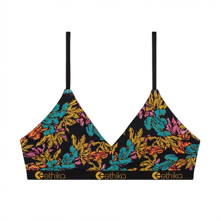 Ethika Vibrant Leaf Women\'s V Neck Bra Multicolor | WS1328546